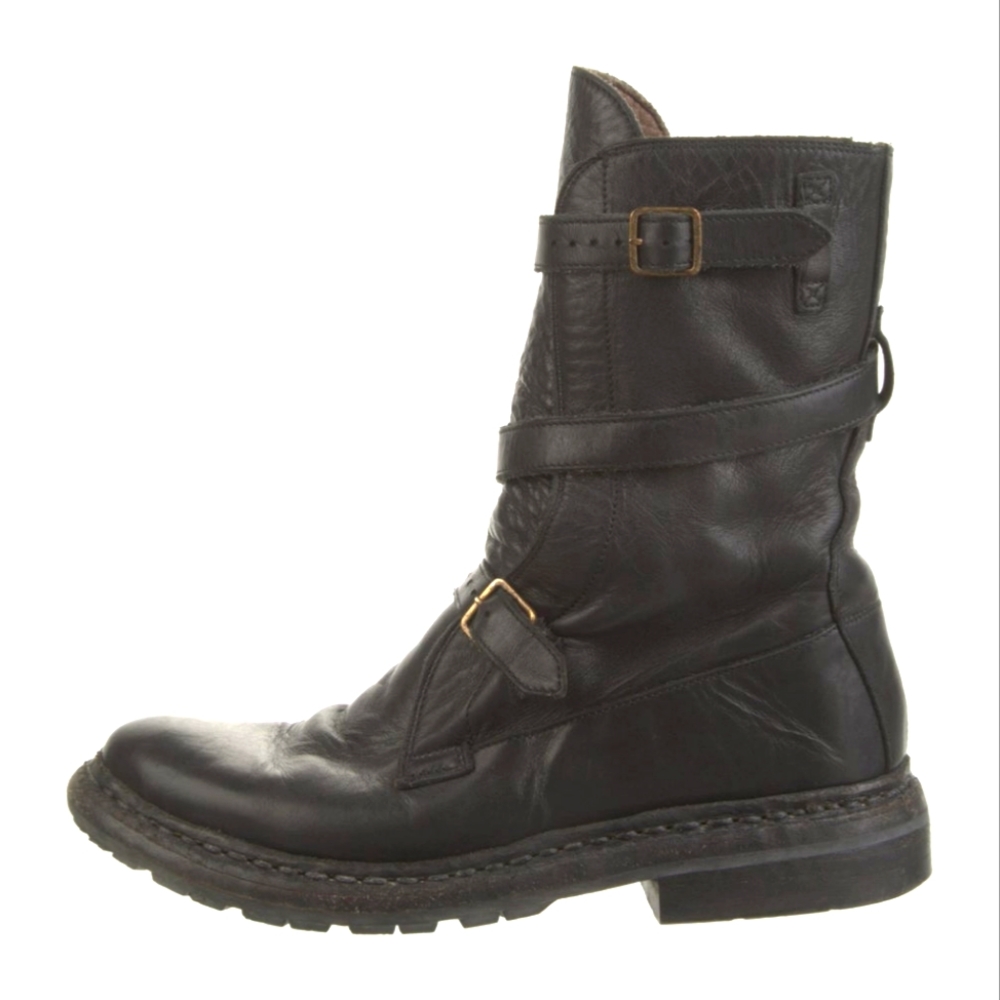Burberry Grantville Black Leather Moto Boots 36